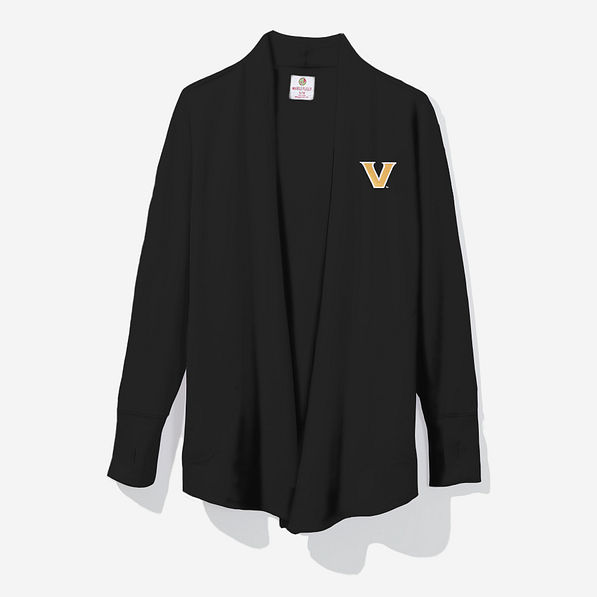 vanderbilt commodores monogrammed sweatshirt cardigan in black